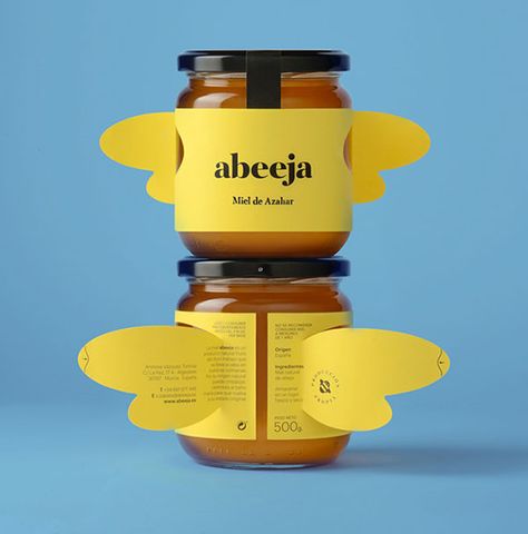 abeeja-creative-honey-packaging-design Bee Packaging, Honey Label Design, Desain Merek, Honey Logo, Honey Jars, Honey Label, Honey Brand, Honey Bottles, Honey Packaging