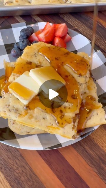 Luke Brown | These sweet and savory sheet pan pancakes are easy to make and so good! Leftovers freeze and reheat well making it a great breakfast prep!... | Instagram Sheet Pan Pancakes With Sausage, Sheet Pan Pancakes With Pancake Mix Easy, Camp Breakfast, Christmas Breakfasts, Pancake Sausage, Sheet Pan Pancakes, Luke Brown, Pan Pancakes, Avocado Bread