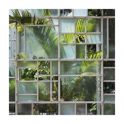 Old Home Remodel, Glazed Walls, Glass Block, Glass Blocks, Green Plants, 인테리어 디자인, Old House, Old Houses, Glass Wall