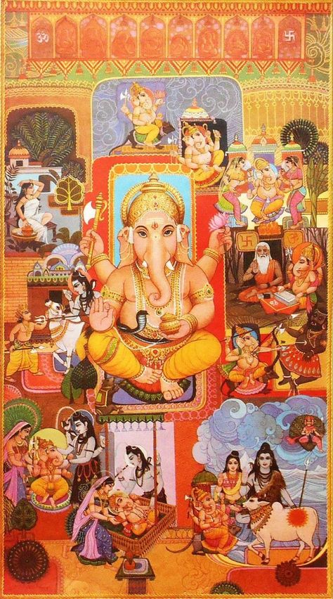 Ganesha Art Illustration, Hindu Cosmos, Buddhist Art Drawing, Shiva Parvati Images, Lord Shiva Family, Lord Ganesha Paintings, Ganesh Art, Lord Murugan, Lord Shiva Hd Images