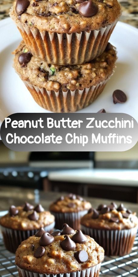 Delightful Peanut Butter Drizzled Zucchini Chocolate Chip Muffins :cucumber::cupcake: Indulge in moist and flavorful zucchini muffins with chocolate chips, topped with a rich peanut butter drizzle. These muffins offer a delicious way to enjoy the classic combination of peanut butter and chocolate with the added moistness of zucchini. Zucchini Muffins Chocolate Chip, Chocolate Chip Zucchini Muffins, Butter Zucchini, Peanut Butter Drizzle, Muffins With Chocolate Chips, Muffins With Chocolate, Zucchini Chocolate, Zucchini Chocolate Chip Muffins, Zucchini Muffin Recipes