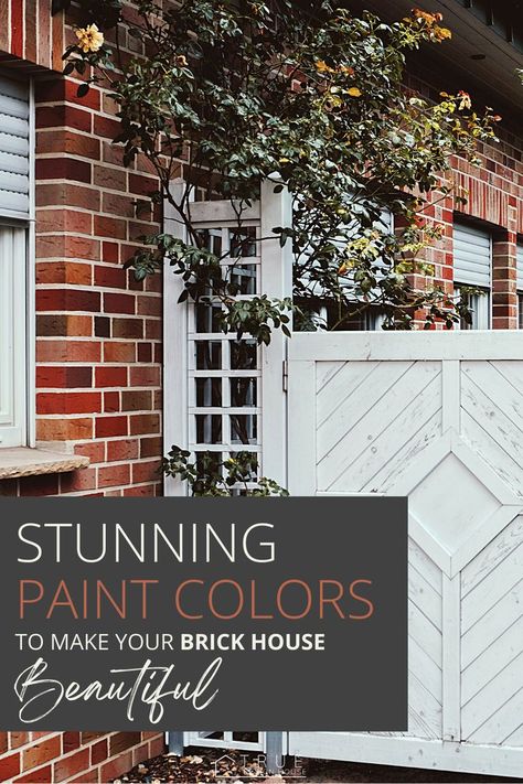 Paint To Go With Red Brick Exterior, Exterior Paint Finish Guide, House Paint Exterior Colour Schemes With Brick, House Paint Exterior Brick, Brick And Paint Exterior House Colors, Peach Brick Exterior Color Schemes, Fence Color For Red Brick House, Most Popular Exterior Paint Colors 2022, Colors To Paint Brick Exterior