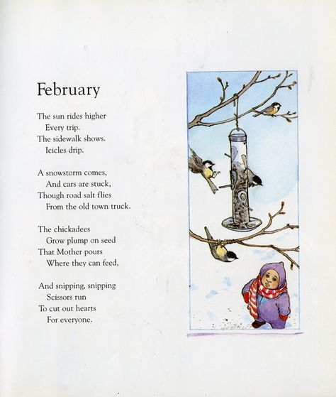 "February"       by John Updike Poem About February, Poems About February, February Poems For Kids, February Poems, Waldorf Verses, Book Classics, John Updike, Nursery Rhymes Poems, Poetry Tea