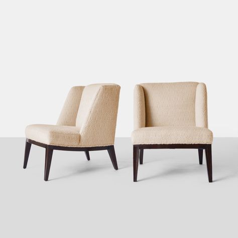 Edward Wormley Lounge Chairs – Almond and Company Edward Wormley, Slipper Chairs, Style Lounge, Metal Tags, Lounge Chairs, Slipper Chair, Club Chairs, Lounge Chair, Accent Chairs