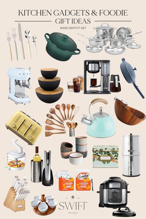 39 Best Kitchen Gifts + Gadgets for Your Foodie Friends 2022 | Swift Wellness Affordable Room Decor, Gifts For Bakers, Homemade Popcorn, Kitchen Games, Favorite Recipes Dinner, Wellness Recipes, Foodie Friends, Chef Gifts, Chefs Kitchen