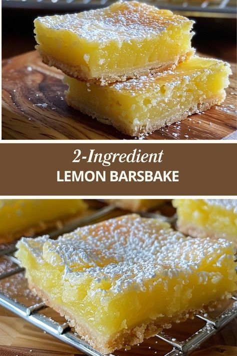 2-Ingredient Lemon Bars 2 Ingredient Lemon Bars Recipe, 2 Ingredient Lemon Cake Bars, Lemon Cake Bars 2 Ingredients, Two Ingredient Lemon Bars, Easy Lemon Bars 3 Ingredients, 2 Ingredient Lemon Bars, Minimal Ingredient Desserts, Fresh Ingredient Recipes, Lemon Cake Bars