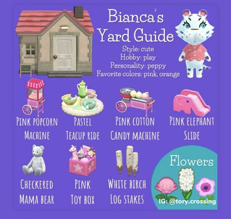 Shino Acnh Gift Guide, Bianca Animal Crossing, Acnh Villager Yard Guide, Animal Crossing Yard Guide, Acnh List, Acnh Villager Yard, Acnh Yard Guide, Animal Crossing Yard, Acnh Tips