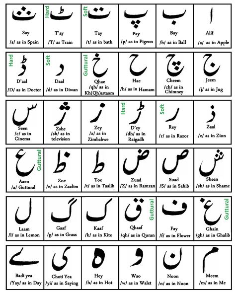 Arabic Alphabet Chart, Learn Farsi, Urdu Words With Meaning, Urdu Calligraphy, Hindi Alphabet, Language Urdu, Arabic Alphabet Letters, Urdu Language, Tajweed Quran