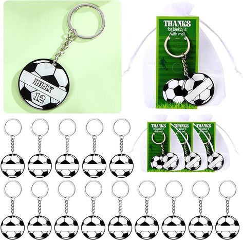 Amazon.com: Huquary 30 Sets Soccer Party Return Favors DIY Name Soccer Keychains Soccer Ball Keychain Acrylic Soccer Keyring Team Gift Sports Themed Party Sports Baby Shower School Rewards(White) : Home & Kitchen Kids Soccer Team, Soccer Party Favors, Soccer Team Gifts, Sports Baby Shower, Soccer Bag, Team Party, Sports Baby, Soccer Party, Sports Party