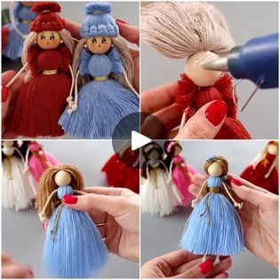 20M views · 217K reactions | Making the cutest yarn dolls in two different, easy ways! | Making the cutest yarn dolls in two different, easy ways! | By Simple Life | Facebook Wooden Bead Head Doll, Diy Small Doll, Yarn Dolls How To Make, Diy Yarn Dolls How To Make, Wooden Bead Crafts, Diy Yarn Dolls, Bead Dolls, Wool Crafts Diy, Dolls Handmade Diy