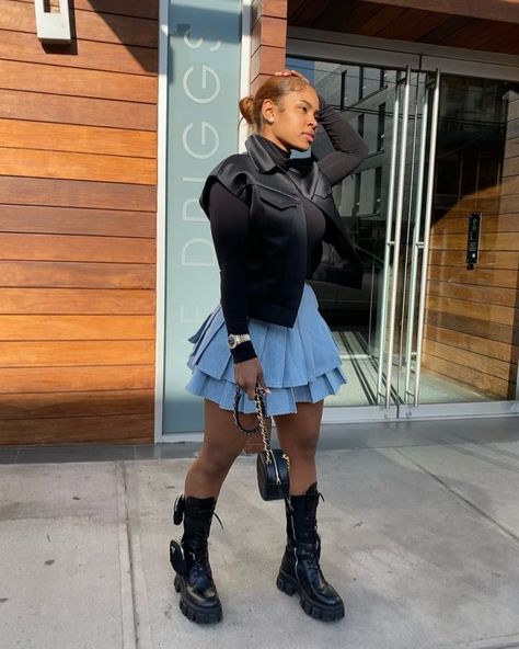 Prada Boots Outfit, Outfits For The Week, Day Out Outfit, 16th Birthday Outfit, Prada Boots, Bad Dresses, Black Boots Outfit, C Fashion, Instagram Baddie