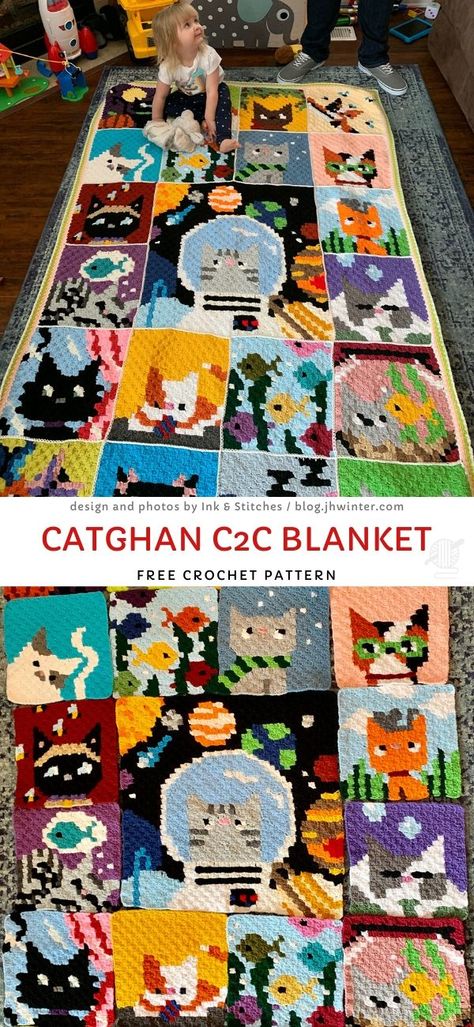 C2c Crochet Cat Blanket, Cat Crochet Pattern Free Blanket, Crochet Cat Pattern Blanket, C2c Cat Blanket, Cat C2c Crochet Pattern, C2c Cat Pattern, Pixel Crochet Blanket Pattern, Crochet Cat Blanket Pattern Free, C2c Crochet Chart