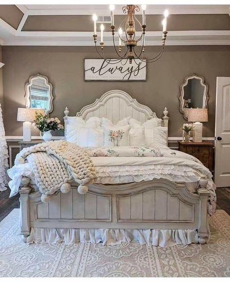 Romantic Master Suite, Master Suite Ideas, Modern Farmhouse Decor Ideas, Suite Ideas, Target Inspired Home Decor, Farmhouse Bedroom Decor Ideas, Bedroom Ideas For Couples Modern, Farmhouse Decor Ideas, Bedroom Master