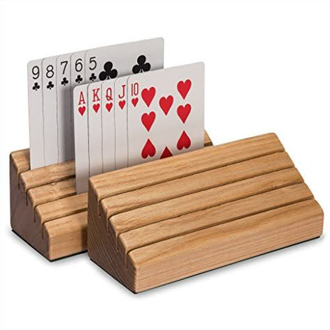 Playing Card Holders, Playing Card Holder, Card Game Accessories, Poker Party, Wood Card, Wooden Cards, Scrap Wood Projects, Card Organizer, Poker Cards