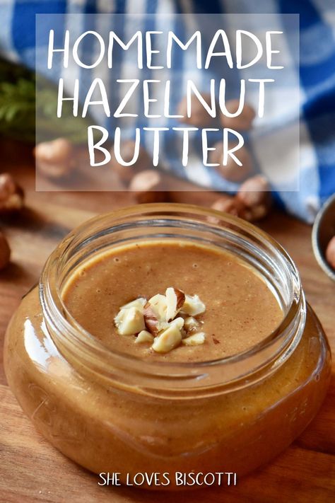 If you have a food processer, you can make the best homemade hazelnut butter in less than 5 minutes. The whole process begins with roasted hazelnuts. The addition of a secret ingredient creates a creamy nut butter that spreads perfectly. Naturally vegan and gluten-free, Diy Hazelnut Butter, Homemade Hazelnut Butter, How To Make Hazelnut Butter, Roasted Hazelnuts How To, Raw Hazelnut Recipes, Homemade Hazelnut Spread, Hazel Nuts Recipes, Hazelnut Butter Recipe, Hazel Nut Recipes Food