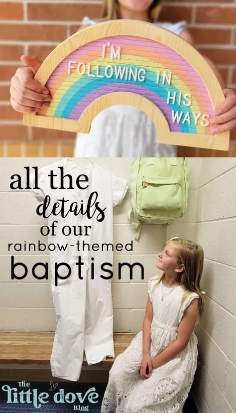 How to plan a rainbow themed baptism and talk. Perfect for a baptism for the Church of Jesus Christ of Latter-day Saints. Talk On Baptism Lds Kids, Baptism Talks Lds Object Lessons, Baptism Talk Lds, Lds Baptism Decorations, Lds Baptism Talk, Lds Baptism Ideas, Holy Ghost Talk, Lds Object Lessons, Christlike Attributes