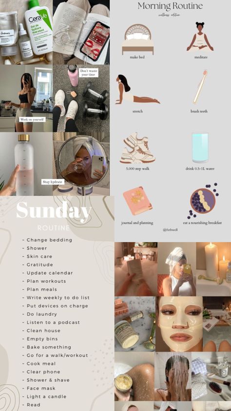 Sunday morning Routine🎧🛁🌸 Morning Routine Sunday, Sunday Morning Routine, Daily Routine Planner, Sunday Routine, Healthy Morning Routine, Vision Board Inspiration, Routine Planner, Facial Skin Care Routine, Good Luck Quotes