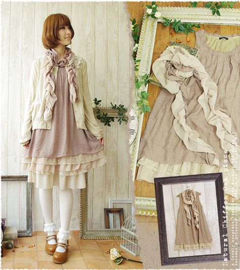 Mori Kei Fashion, Neo Grunge, Shabby Chic Clothes, Kei Fashion, Mori Fashion, Mori Kei, Mori Girl Fashion, Forest Girl, Romantic Outfit