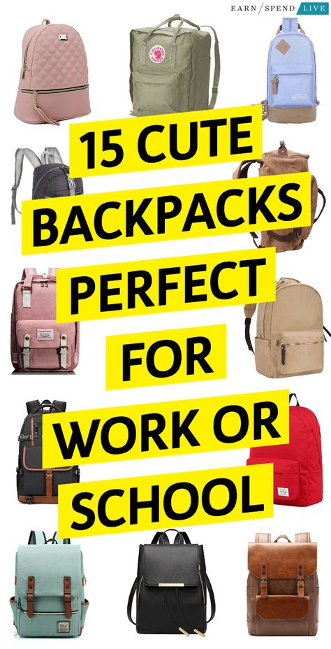 15 Cute Backpacks Perfect for Work or School, stylish backpacks, best backpacks for school, best backpacks for college, best backpacks for work, stylish backpacks for work, professional backpacks for the office Work Backpacks For Women, Work Bookbag For Women, Backpack For College Student, Work Bags For Women Backpacks, Professional Backpack Women, Cheap High-capacity Backpack, Backpacks For Women Work, Back-to-school Laptop Backpack, Office Backpack Women