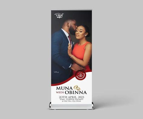 What about a roll up banner, we will keep it simple and classy for you ☺️ Note: Please this is a fictional wedding design, peradventure you came across this and it's your picture please Dm for quick removal, until then please like and follow this page 🙏. #explorerpage #weeding #weedingprogram #xtasydesgns #coreldraw #digitalart #graphicdesigndaily Wedding Ads Design, Pre Wedding Poster Design, Wedding Banners, Wedding Flex Banner Design, Wedding Couple Poster Design, Wedding Banner Design In Nigeria, Roll Up Banner, Wedding Banner Design, Rollup Design