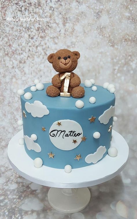 One Birthday Cake Boy, 1 St Birthday Cake Boy Year Old, Cake Bear Baby Boy, Cake Bear Design, Cake For First Birthday Boy, Birthday Cakes For Baby Boy, 1 Birthday Cake Boy, 1 Kg Cake Designs, Cake For Boys Kids