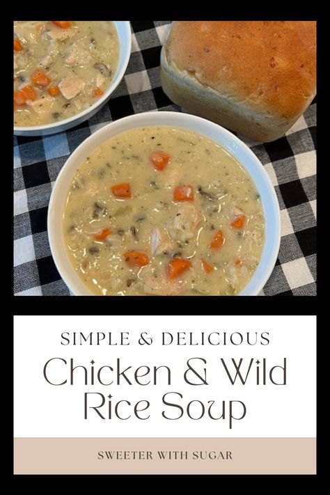 Chicken & Wild Rice Soup | Family Dinners Easy, Chicken And Wild Rice Soup, Barbecue Chicken Pizza, Chicken Wild Rice, Chicken Wild Rice Soup, Cooking Wild Rice, Dinners Easy, Pork Salad, Loaded Baked Potato Soup