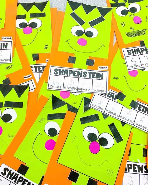 Y’all know Frankenstein but do y’all know SHAPEnstein?! 👻🎃 To celebrate the first day of Fall, everything Fall/Halloween-themed in my TpT… | Instagram Crankenstein Activities Preschool, Crankenstein Activities, Fall Everything, Frankenstein Craft, Everything Fall, All Things Fall, First Day Of Fall, 2d Shapes, Letter F