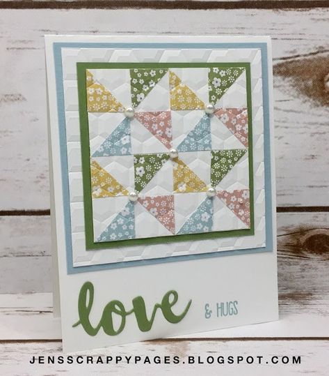 Patchwork Cards Paper Quilt, Quilt Cards Tutorial, Triangle Cards, Paper Crafts Ideas, Tray Makeover, Quilted Cards, Patchwork Cards, Paper Quilting, Wine Down Wednesday