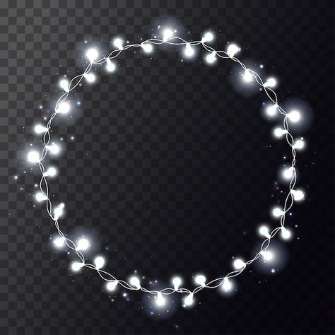 Christmas bright circle garland with rea... | Premium Vector #Freepik #vector #fairy-light #fairy-lights #led-light #christmas-lamp Sparkle Lights, Picture Frame Template, Lights Png, Light Fairy, Circle Garland, Christmas Lamp, Circle Light, Vector Christmas, Fairy Light