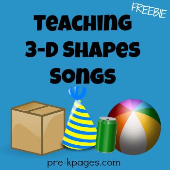 Geometry: identifying  3 dimensional shapes. Free Teaching 3D Shapes Song Printable for Preschool and Kindergarten 3d Shapes Kindergarten, Shapes Song, Printable For Preschool, Shape Songs, Shapes Kindergarten, Kindergarten Songs, Teaching Shapes, Dimensional Shapes, Shapes Preschool