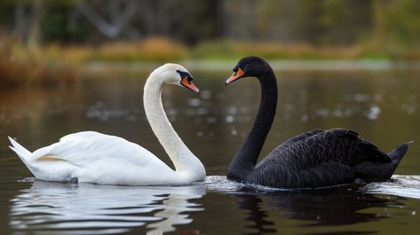 Discover and download free images Elegant Encounter: White and Black #Swans on #Serene #Lake https://aifusionart.com/elegant-encounter-white-and-black-swans-on-serene-lake/?utm_source=facebook&utm_medium=social&utm_campaign=ReviveOldPost #birds Audrey Hepburn Movies, Black Swans, Mute Swan, Swan Song, Perks Of Being A Wallflower, San Diego Zoo, White Swan, Swan Lake, That One Friend