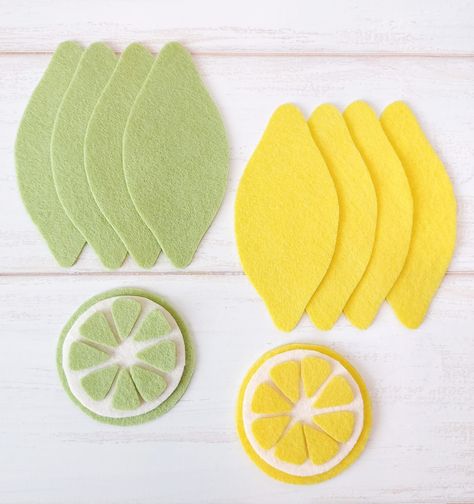 Felt Fruit Pattern, Felt Lemons, Lemon Sewing Pattern, Felt Fruit Pattern Templates, Felt Popsicle Pattern, Diy Felt Fruit, Felt Templates Printable Free Pattern, Felt Lemon Pattern, Felt Peach Pattern