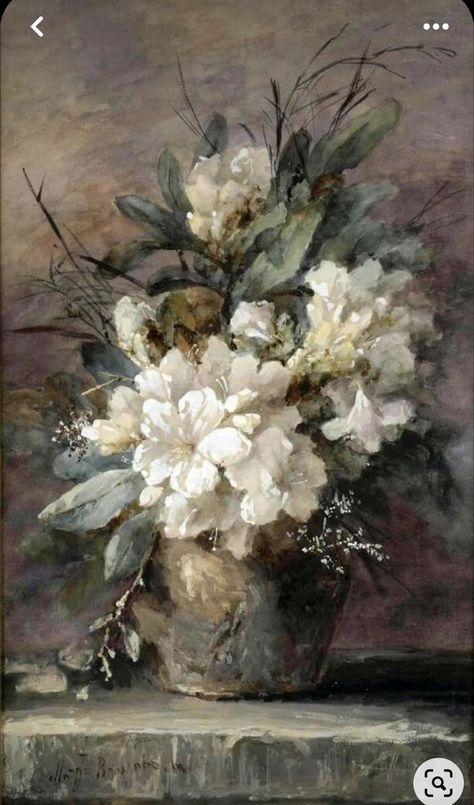 White Azaleas, White Azalea, Old Paintings, Aesthetic Painting, Flower Art Painting, Ethereal Art, Dreamy Art, Art Painting Acrylic, Old Art