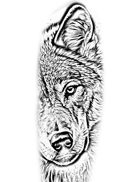 Wolf Face Tattoo, Draw A Wolf, Darkside Tattoo, Tattoo Stencil Designs, Buddha Tattoo Design, Animal Tattoo Ideas, Armband Tattoos, Muster Tattoos, Wolf Face