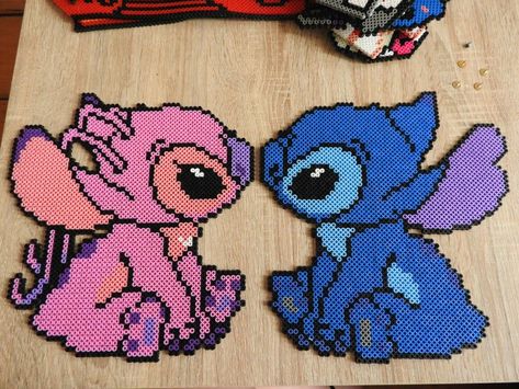 Angel Perler Beads, Perleplader Ideas Disney, Perleplader Ideas Cute, Disney Hama Beads Pattern, Perleplader Ideas, Hama Beads Disney, Lilo Und Stitch, Hamma Beads Ideas, Piskel Art