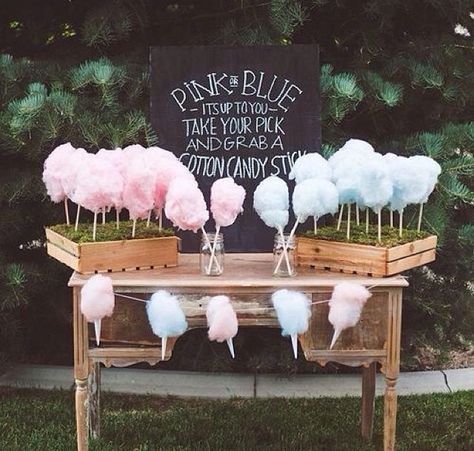 Cute gender reveal idea for a summer party Foto Gender Reveal, Wedding Food Stations, Babyshower Party, Idee Babyshower, Baby Reveal Party, Gender Party, Baby Gender Reveal Party, Fiesta Baby Shower, Baby Gender Reveal