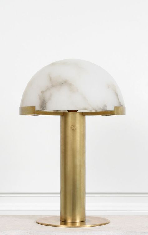 KELLY WEARSTLER | MELANGE DESK LAMP. Antique Brass Alabaster Stone, Marble Table Lamp, Tiffany Lamps, Kelly Wearstler, Mode Design, Metal Table Lamps, Diy Desk, Bedroom Lamps, Unique Lamps