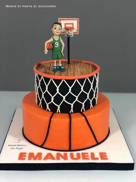 Male Cakes, Basketball Birthday Cake, Basketball Themed Birthday Party, Basketball Theme Birthday, Rodjendanske Torte, Sports Cakes, Basketball Theme Party, Basketball Cake, Novelty Birthday Cakes