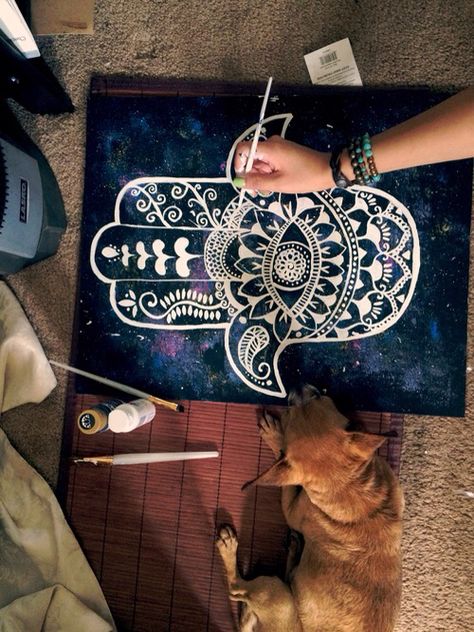 def painting this. Hamsa Painting, Hamsa Art, Psy Art, Mandala Painting, Hand Of Fatima, Hippie Art, Zentangle Art, Boho Art, Hamsa Hand