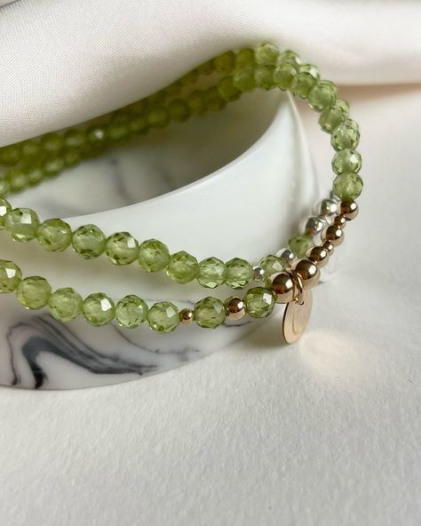 AUGUST BIRTHSTONE BRACELET ✩ Peridot Properties: Release Confidence Growth Zodiac Sign: Leo Virgo Each bracelet comes with our exclusive Clarity & Calm Moon & Star charm. Just as the Moon and Stars illuminate the night skies, our charm is a reminder to embrace your authentic self and shine brightly like the amazing person you were born to be ♡ #birthstonebracelet #peridotjewellery #virgocrystals #leozodiac #northamptonbusinesses Peridot Properties, Amazing Person, Leo Virgo, Birthstone Bracelet, August Birthstone, Peridot Gemstone, Birthstone Bracelets, Gemstone Jewellery, Moon Stars