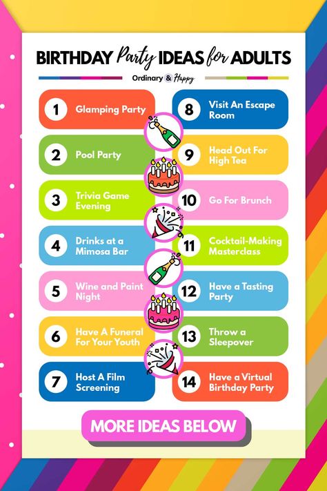 30+ Best Birthday Party Ideas for Adults 32 Birthday Party, At Home Birthday Party Ideas, Home Birthday Party Ideas, At Home Birthday Party, Trampoline Park Party, Birthday Party Ideas For Adults, Bowling Ideas, Birthday Barbecue, Party Themes For Adults