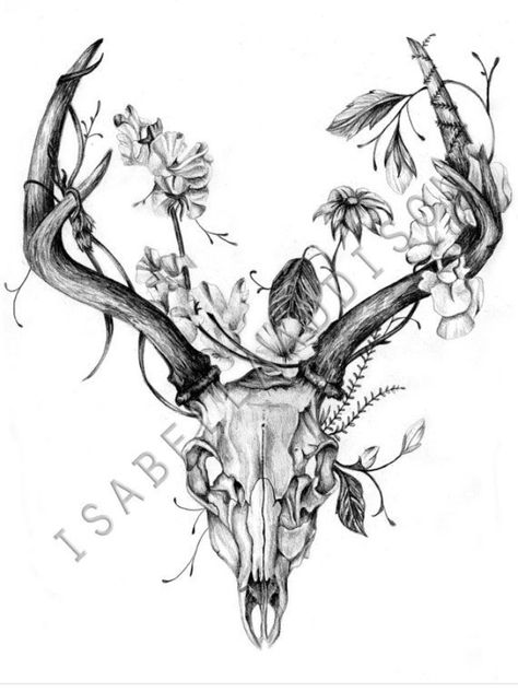 Deer Skull Tattoos For Women, Southern Wallpaper, Deer Tattoos, Antler Tattoos, Antler Tattoo, Deer Skull Tattoos, Witchy Tattoos, Goth House, Horse Skull