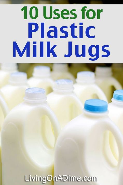 10 Uses for Recycling Plastic Milk Jugs Milk Jug Projects, Milk Jugs Diy, Milk Jug Crafts, Old Milk Jugs, Plastic Milk Bottles, Recycling Plastic, Upcycle Plastic, Milk Cartons, Plastic Jugs