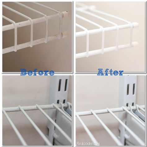 DIY Cleaning Wire Shelves from realcoake.com Wire Closet Shelves, Easy Life Hacks, Cleaning Diy, Laundry Room Wallpaper, Closet Rack, Laundry Room Sink, Wire Shelves, Laundry Room Shelves, House Keeping