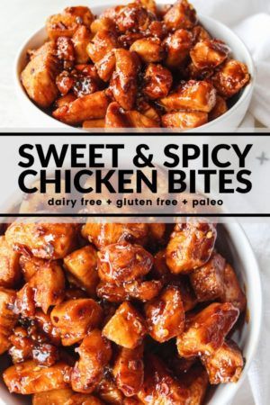 Spicy Chicken Bites, Sweet Spicy Chicken, Chicken Bites Recipes, Sweet And Spicy Chicken, Spicy Chicken Recipes, Sriracha Sauce, Chicken Bites, Health Dinner Recipes, Crushed Red Pepper