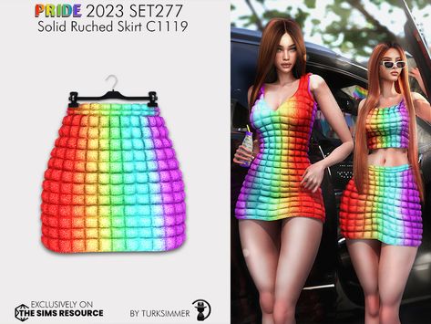 The Sims Resource - PRIDE 2023 SET277 - Solid Ruched Skirt C1119 Pride 2023, Vip Dress, Ruched Skirt, Sims Community, The Sims4, The Sims Resource, Sims 4 Mods, Sims Resource, Featured Artist