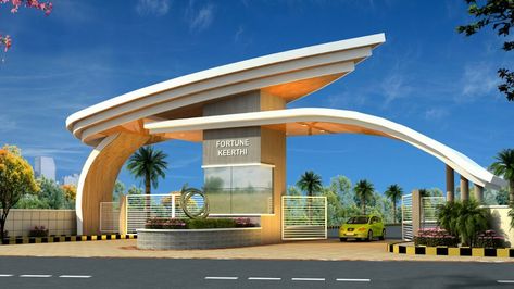 Security Post Design Architecture, University Entrance Gate Design, Entrance Gateway Design, Gateway Design Architecture Entrance, Colony Gate Design, Entrance Gates Design Architecture Front Entry, Gate Entrance Ideas, Landscape Architecture Diagram, Entrance Signage