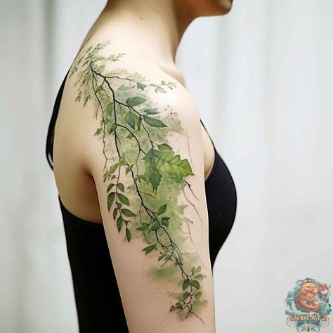 Ivy Shoulder Tattoo, Ivy Tattoo Design, Strawberry Vine Tattoo, Vine Tattoo Arm, Botany Tattoo, Botanical Tattoo Sleeve, Druid Tattoo, Botanical Tattoo Design, Lace Tattoo Design