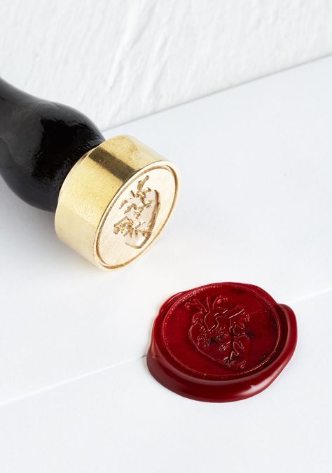 Happy Stamper Wax Seal Kit in Heart. Before sending your finely scripted notes across the globe, seal them with a daub of rich red wax from this letter-sealing kit. #multi #modcloth Crow Gifts, Red Wax Seal, Pirate Photo, Pirate Tattoo, Office Desk Accessories, Accessories Essentials, Pirate Art, Pirate Day, Cool Desktop