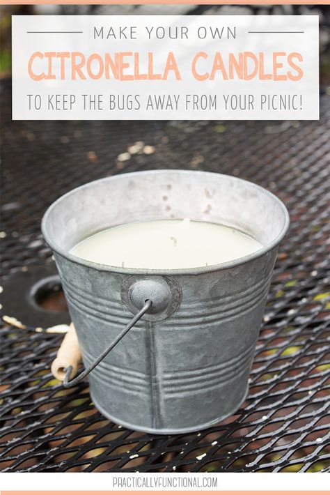 Diy Citronella, Citronella Candle, Homemade Candle, Candle Ideas, Citronella Candles, Bug Repellent, Diy Garden Projects, Amazing Diy, Outdoor Parties